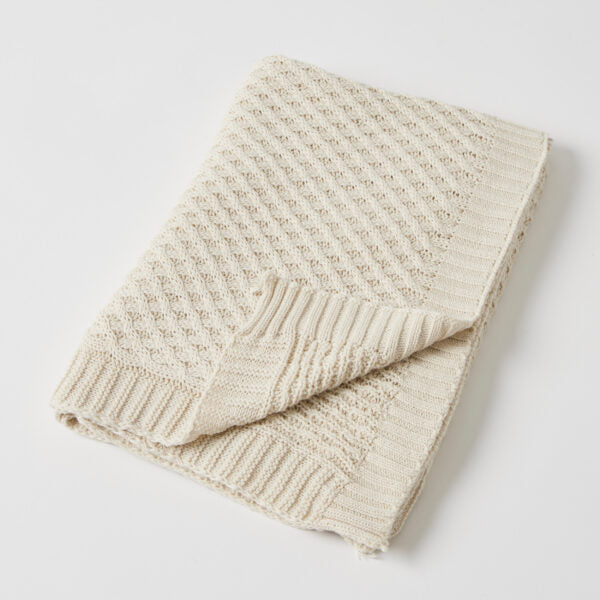Basket Weave Knit Blanket
